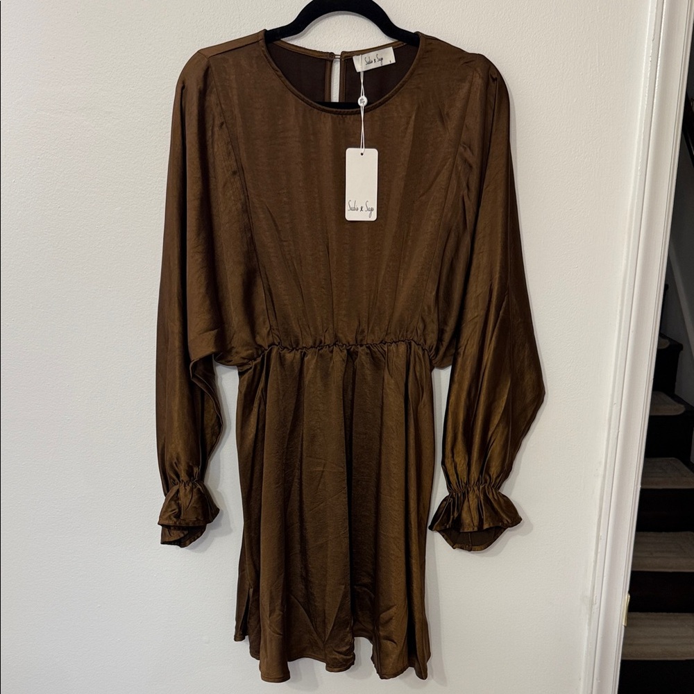 Sadie & Sage Brown Long Sleeve Dress
